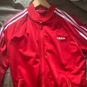 Adidas Bold Red Jacket with White Accent